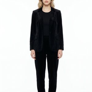 INC International Concepts Black Velvet Blazer & Pants Set